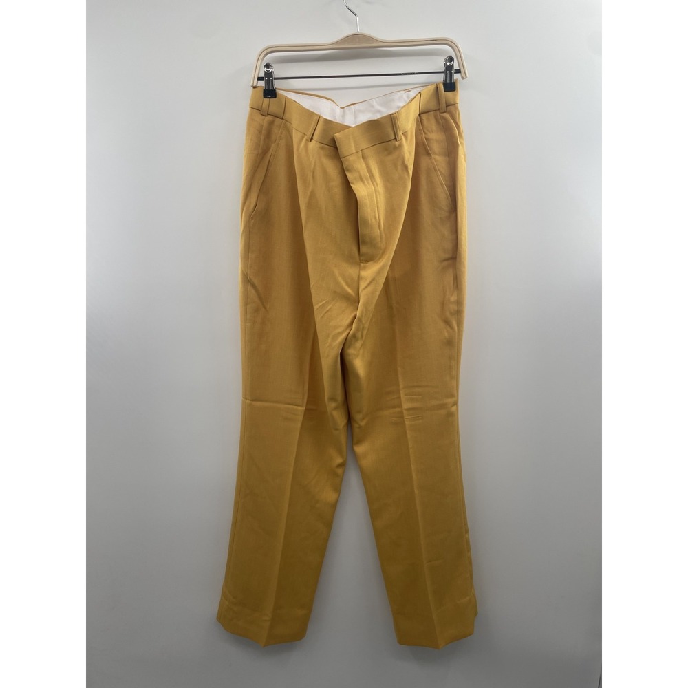 NWT Montique Straight-Fit Dress Pants Men's 36 Yellow Mustard Hook & Eye Preppy